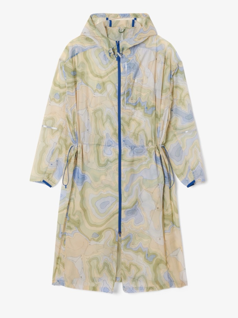 Lacoste Long Oversized Packable Water-Repellent Parka size XXL in Blue & Tan NWT